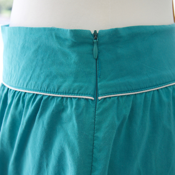 Elle A-Line Skirt - Blue with White Embroidery - Picture 3 of 8